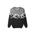 Pullover girocollo lavorato a maglia Snow Mountain Jacquard da uomo